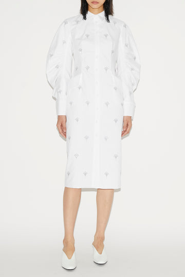 CAMDEN DRESS WHITE EMBELLISHED COTTON