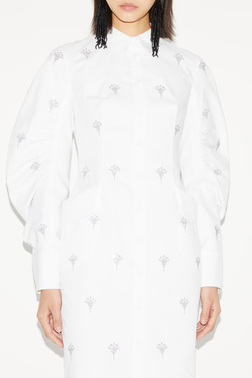 CAMDEN DRESS WHITE EMBELLISHED COTTON