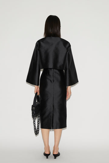 VANIA SKIRT BLACK MIKADO