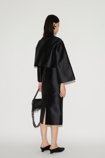 VANIA SKIRT BLACK MIKADO