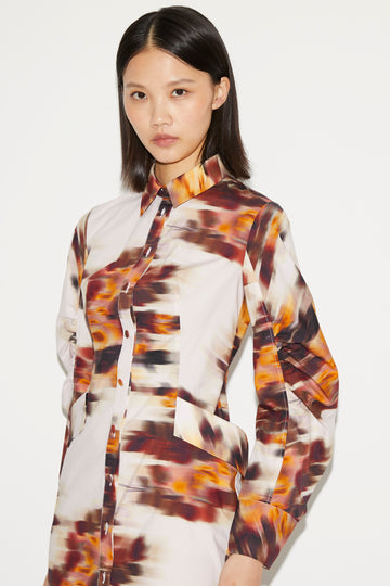 ELLA DRESS RUST FLORAL PRINTED COTTON