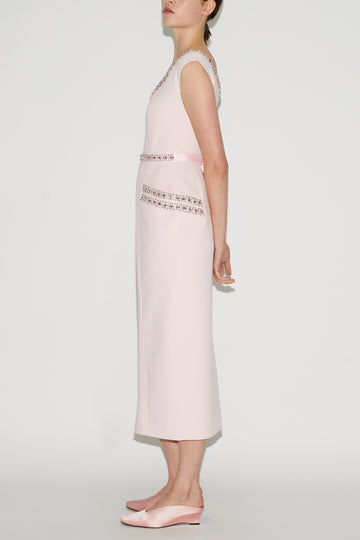 DANNA DRESS PINK EMBELLISHED CREPE