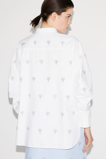HUGO SHIRT WHITE EMBELLISHED COTTON
