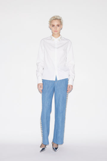 ONDINE SHIRT WHITE EMROIDERED COTTON