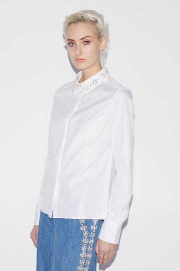 ONDINE SHIRT WHITE EMROIDERED COTTON