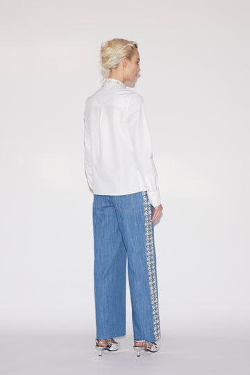 ONDINE SHIRT WHITE EMROIDERED COTTON