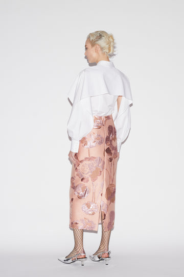 OAKLEY SKIRT PINK FLORAL JACQUARD