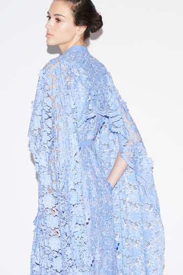 LORETTA DRESS PERIWINKLE EMBROIDERED COTTON