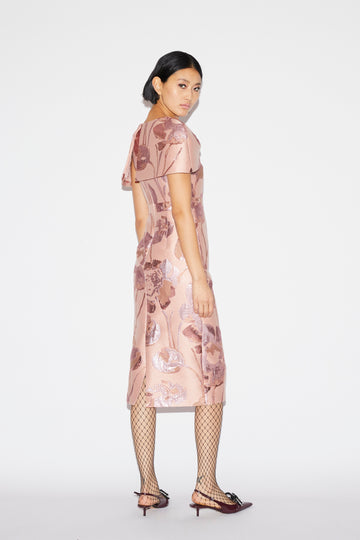 ANITA DRESS PINK JACQUARD