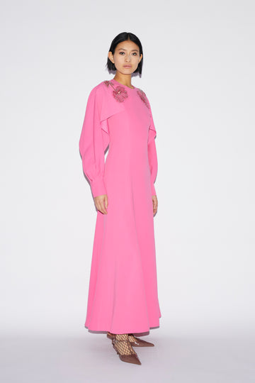 JEANETTE DRESS FUCHSIA EMBROIDERED SABLE