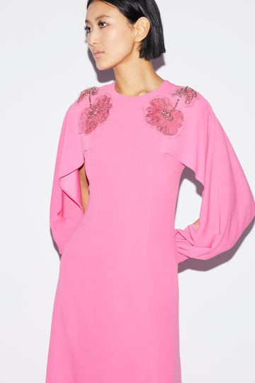 JEANETTE DRESS FUCHSIA EMBROIDERED SABLE
