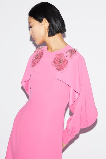 JEANETTE DRESS FUCHSIA EMBROIDERED SABLE
