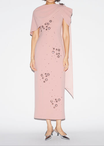 ISOLDE GOWN ANTIQUE ROSE EMBELLISHED CREPE