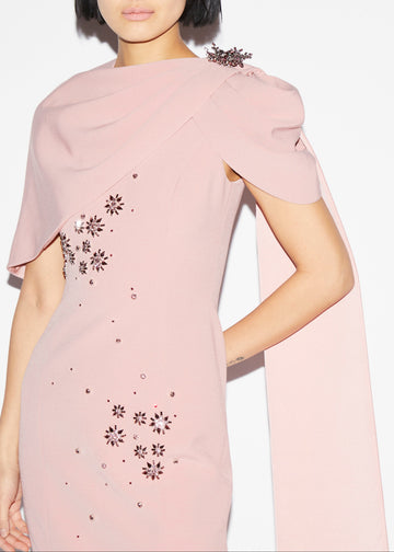ISOLDE GOWN ANTIQUE ROSE EMBELLISHED CREPE