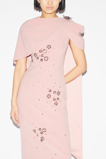 ISOLDE GOWN ANTIQUE ROSE EMBELLISHED CREPE