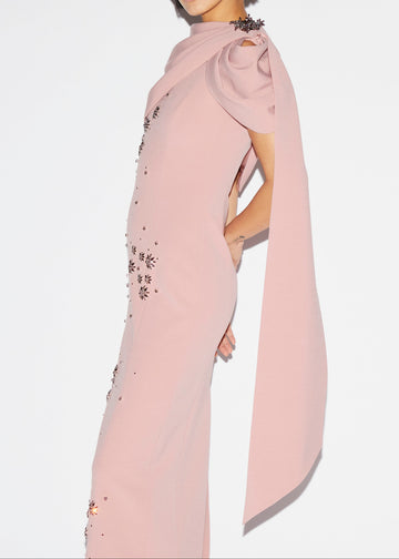 ISOLDE GOWN ANTIQUE ROSE EMBELLISHED CREPE