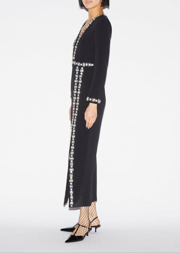 HAVEN DRESS BLACK EMBELLISHED CREPE