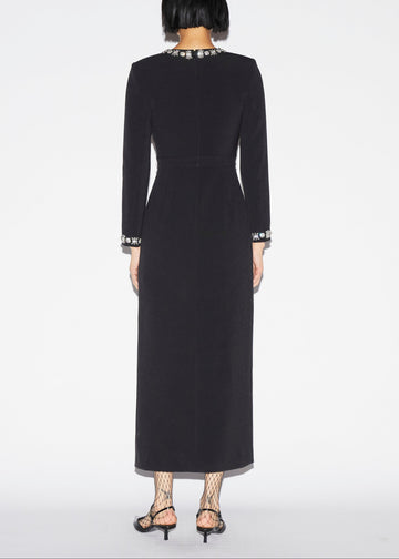 HAVEN DRESS BLACK EMBELLISHED CREPE