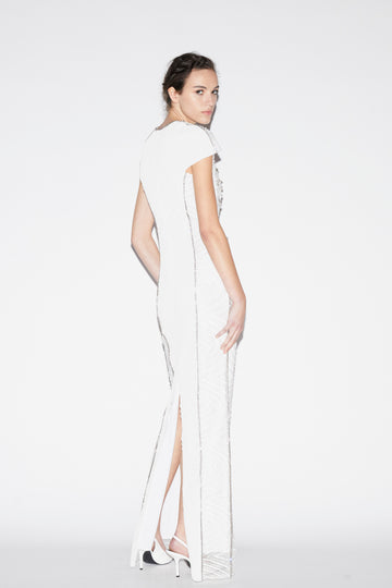 ISOBEL GOWN WHITE EMBRODIERED TULLE