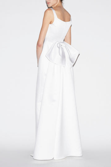 SHANNON GOWN PALE WHITE DUCHESSE SATIN