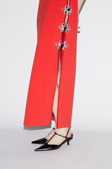 JING DRESS RED CREPE