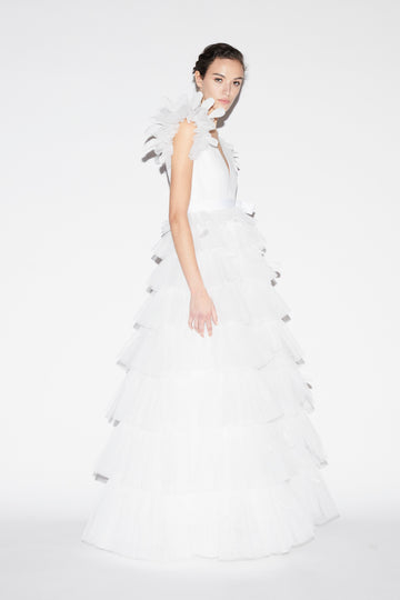 ABBY GOWN WHITE TULLE