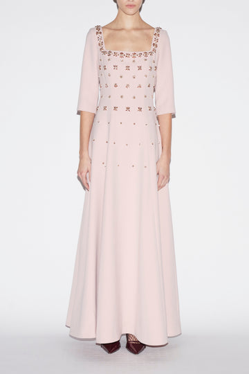 DALIAH GOWN PALE PINK EMBELLISHED CREPE