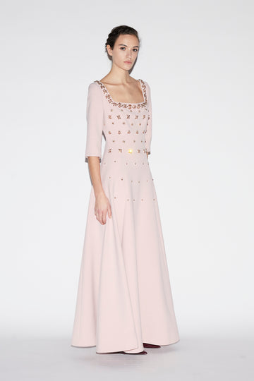 DALIAH GOWN PALE PINK EMBELLISHED CREPE