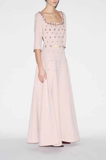 DALIAH GOWN PALE PINK EMBELLISHED CREPE