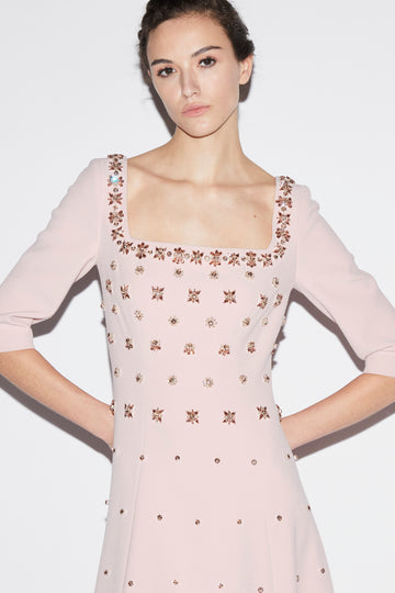 DALIAH GOWN PALE PINK EMBELLISHED CREPE