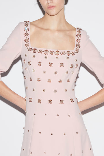 DALIAH GOWN PALE PINK EMBELLISHED CREPE