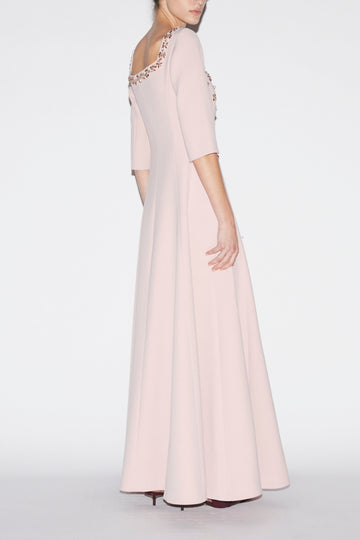 DALIAH GOWN PALE PINK EMBELLISHED CREPE
