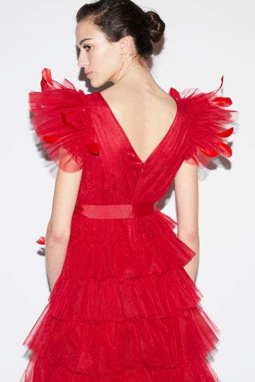 ABBY GOWN RED TULLE
