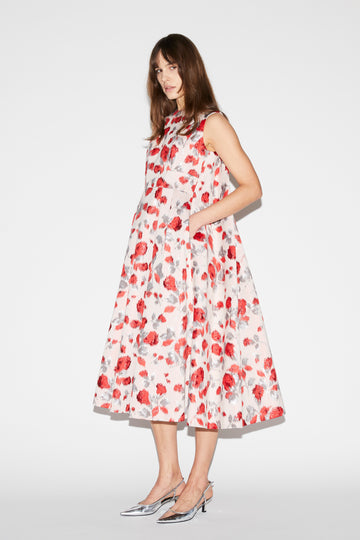 RENEE DRESS RED MULTI JACQUARD