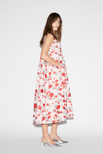 RENEE DRESS RED MULTI JACQUARD