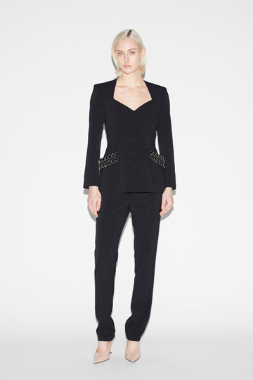 ALWIN JACKET BLACK EMBELLISHED CREPE