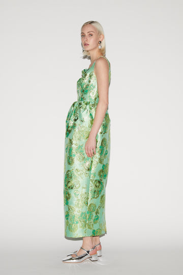 SIDRA DRESS JADE JACQUARD