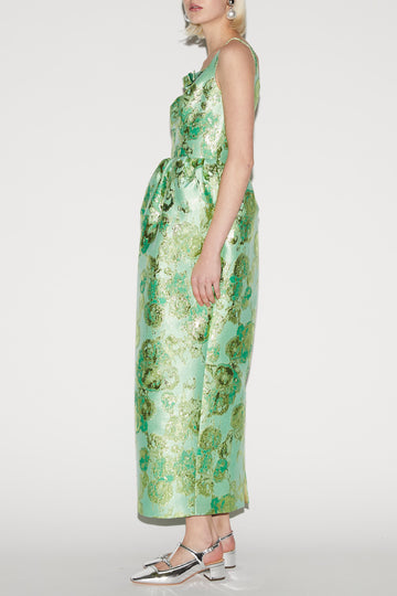 SIDRA DRESS JADE JACQUARD