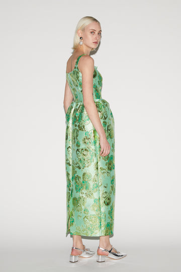 SIDRA DRESS JADE JACQUARD