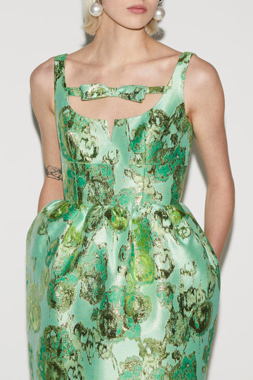 SIDRA DRESS JADE JACQUARD