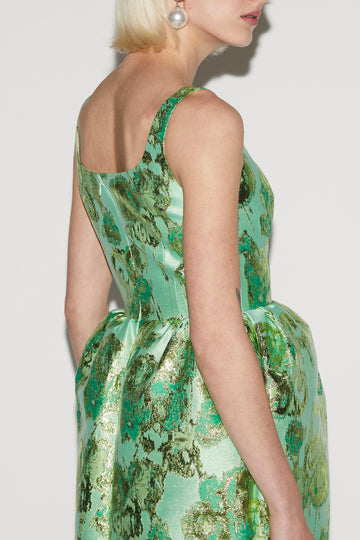 SIDRA DRESS JADE JACQUARD