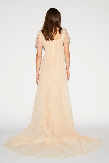 DORIAN GOWN APRICOT EMBRODIERED TULLE