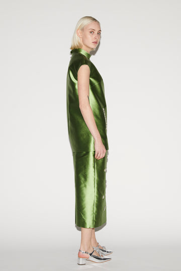 CEDRIC TOP JADE EMBELLISHED MIKADO