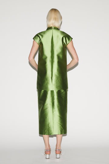 CEDRIC TOP JADE EMBELLISHED MIKADO