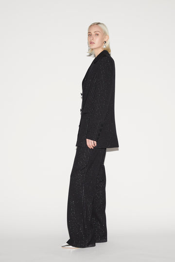 VESPER JACKET BLACK SILVER LUREX STRIPE