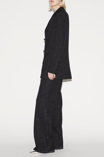 LUCIAN TROUSERS BLACK SILVER STRIPE TAILORING