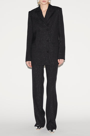 LUCIAN TROUSERS BLACK SILVER STRIPE TAILORING
