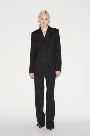 VESPER JACKET BLACK SILVER LUREX STRIPE