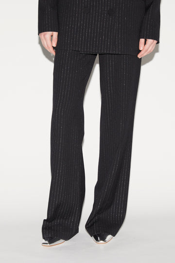 LUCIAN TROUSERS BLACK SILVER STRIPE TAILORING