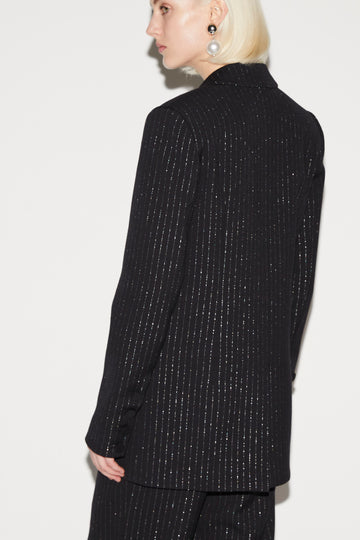 VESPER JACKET BLACK SILVER LUREX STRIPE
